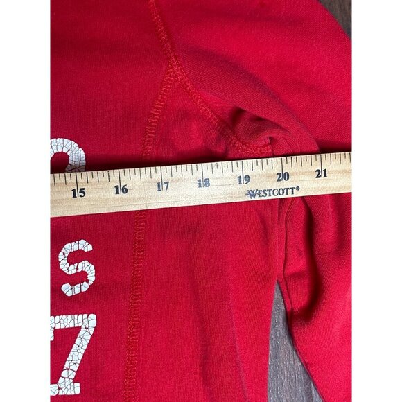American Eagle Outfitters Red Hoodie M/M - Am Eagle NY Outfitters 77 Cozy Warm - Picture 4 of 10
